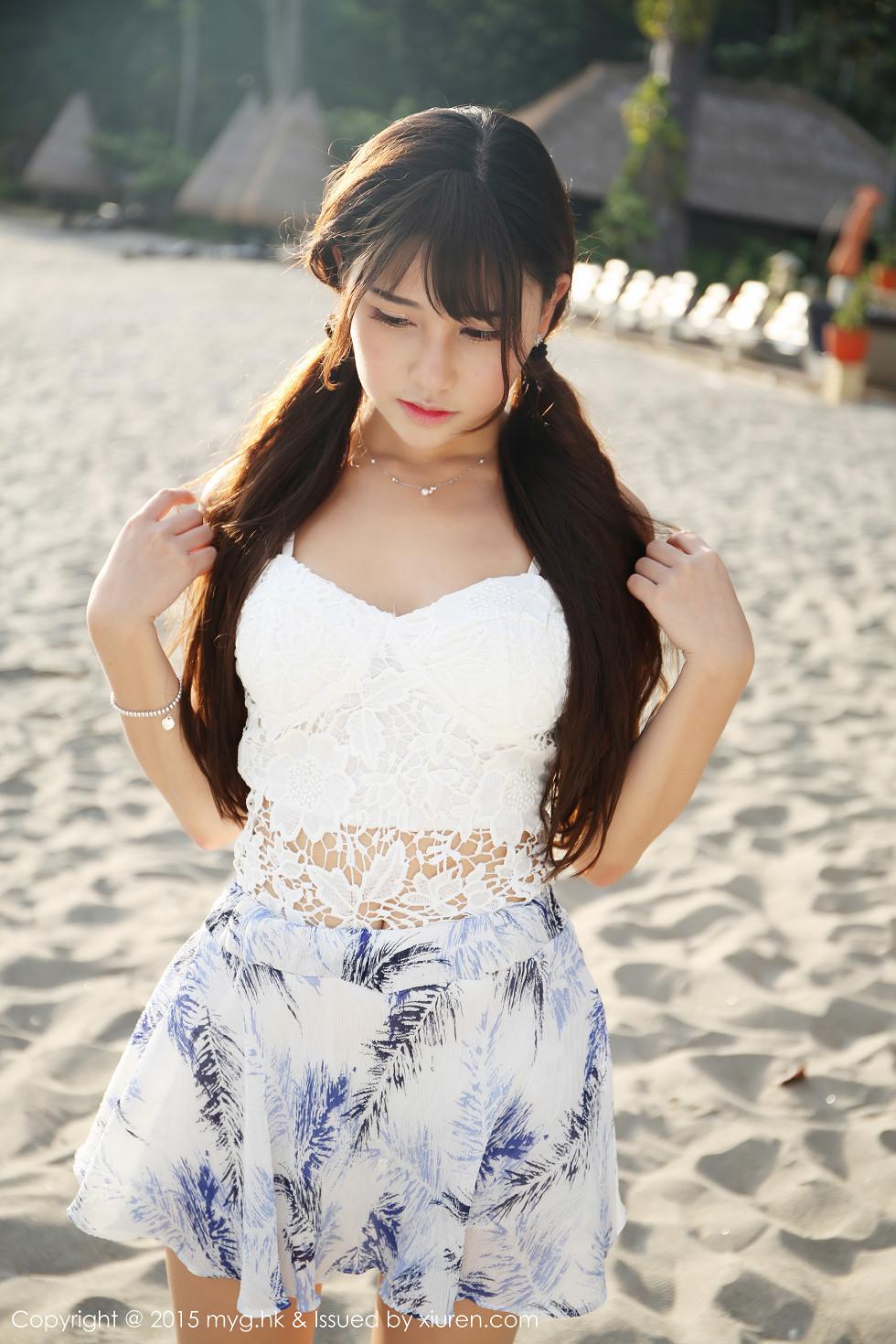 Milk Chuchulongmu Island Photoshoot Third Set White Slip Lingerie Fresh Charming Pictures 43P 2